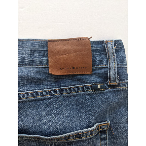 Lucky Brand Jeans 410 Athletic Fit Blue Jean 38 x 28 Altered Stretch Cropped - Picture 7 of 10